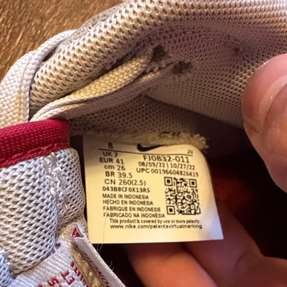 Men’s nike dunk low vast grey varsity red - Picture 7 of 10